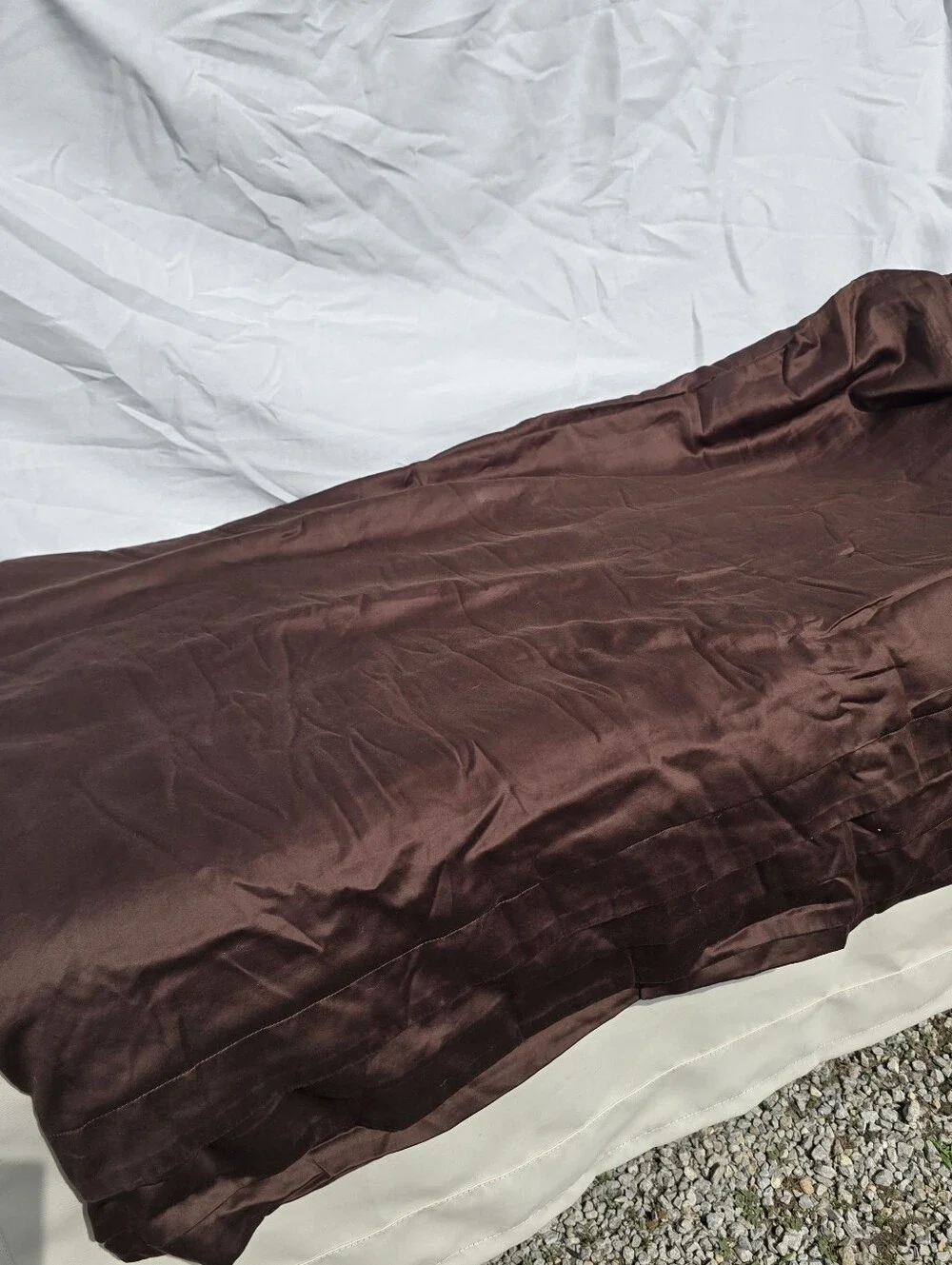 NWOT Quince King Cal King Duvet Cover Set Giza Sateen Cotton Espresso 2 Shams